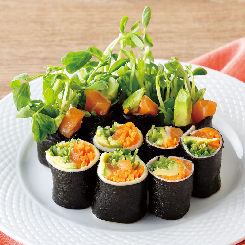 豆苗のサラダのり巻き