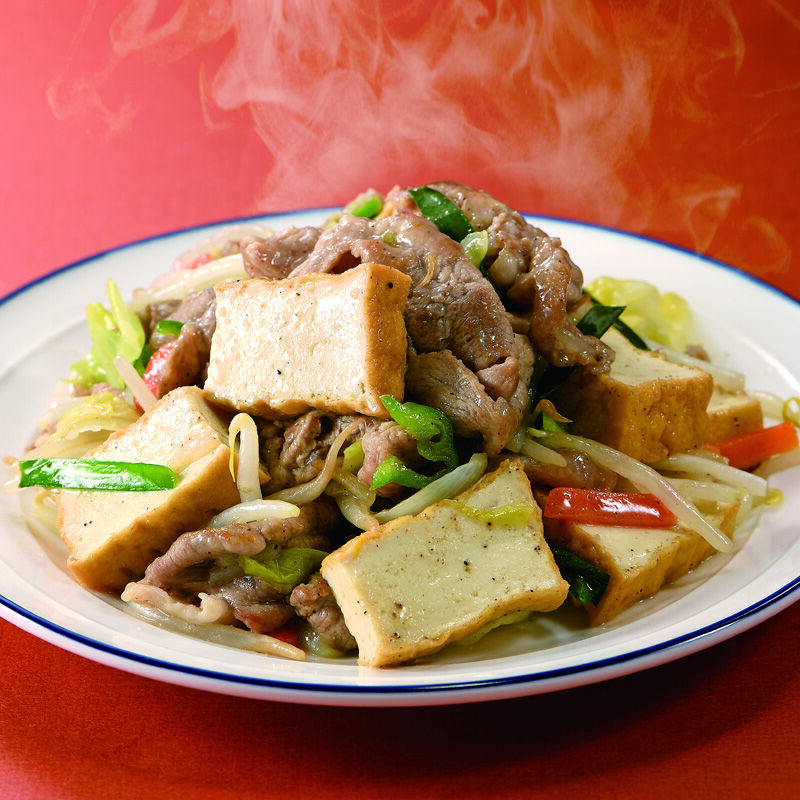 厚揚げと豚肉の中華炒め
