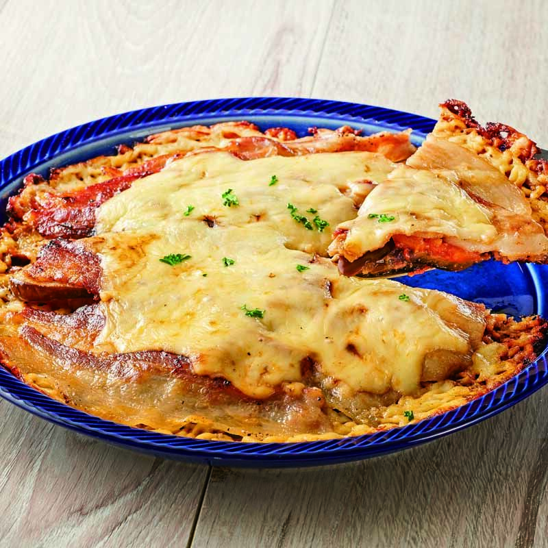 豚なすトマトのワンパンチーズ焼き