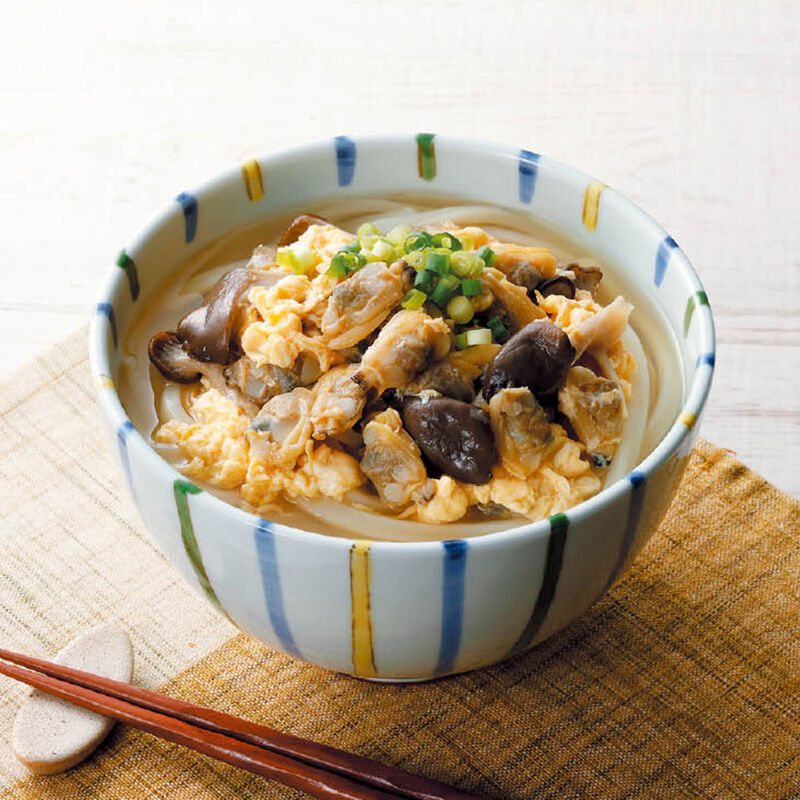 あさりたっぷりかき玉うどん
