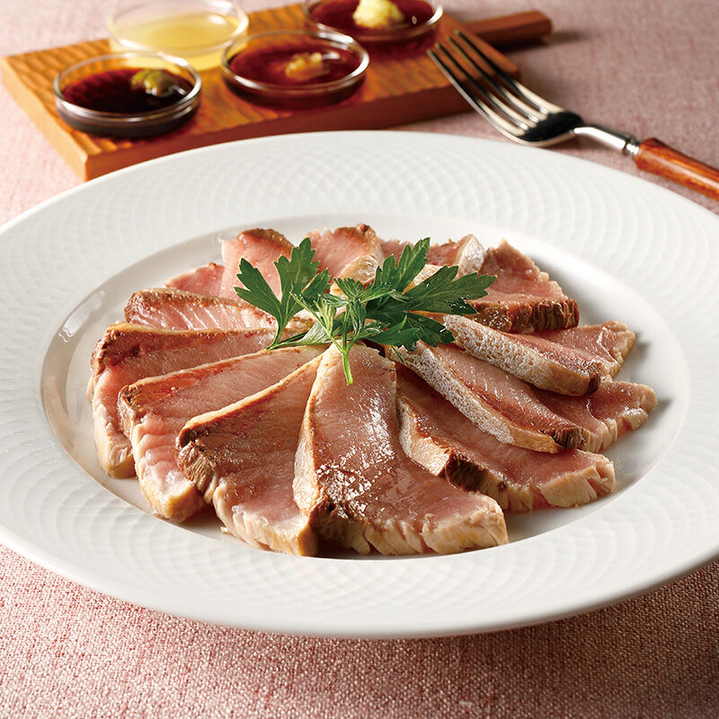 ぶりのレアステーキ