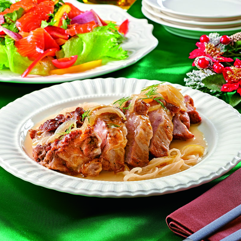 豚肩ロースの玉ねぎソースの蒸し煮