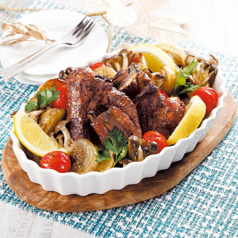 豚スペアリブと野菜のスパイスオーブン焼き