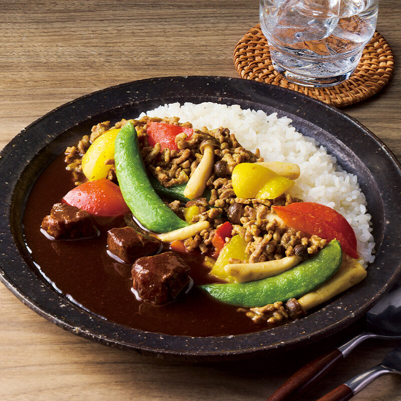 レトルトで春野菜カレー