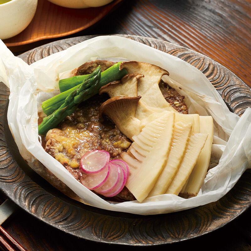 牛肉と春野菜のみそ風味包み焼き