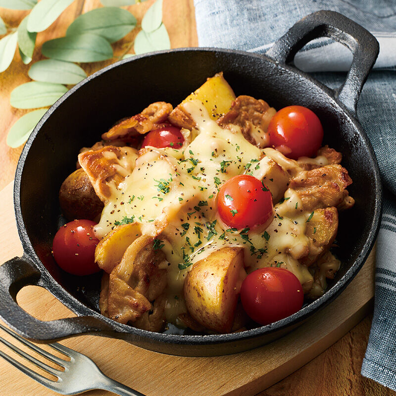 豚肉と新じゃがの和風チーズ蒸し