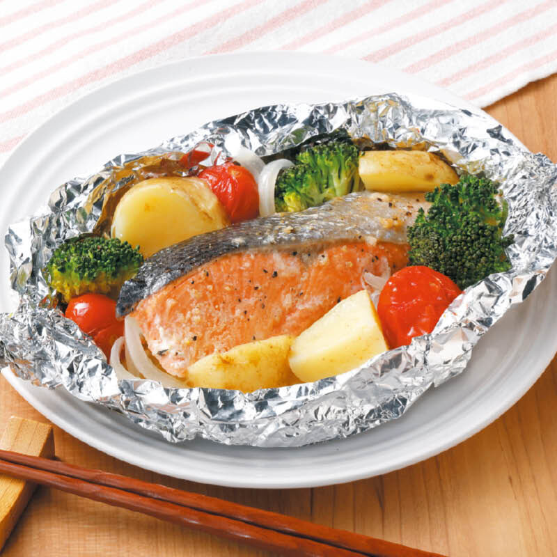 鮭の春を感じるホイル焼