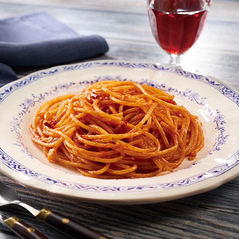 シエナのトマトソースのスパゲッティ