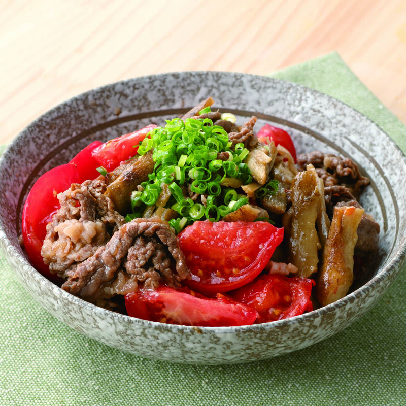 牛肉とごぼうとトマトのしぐれ煮風