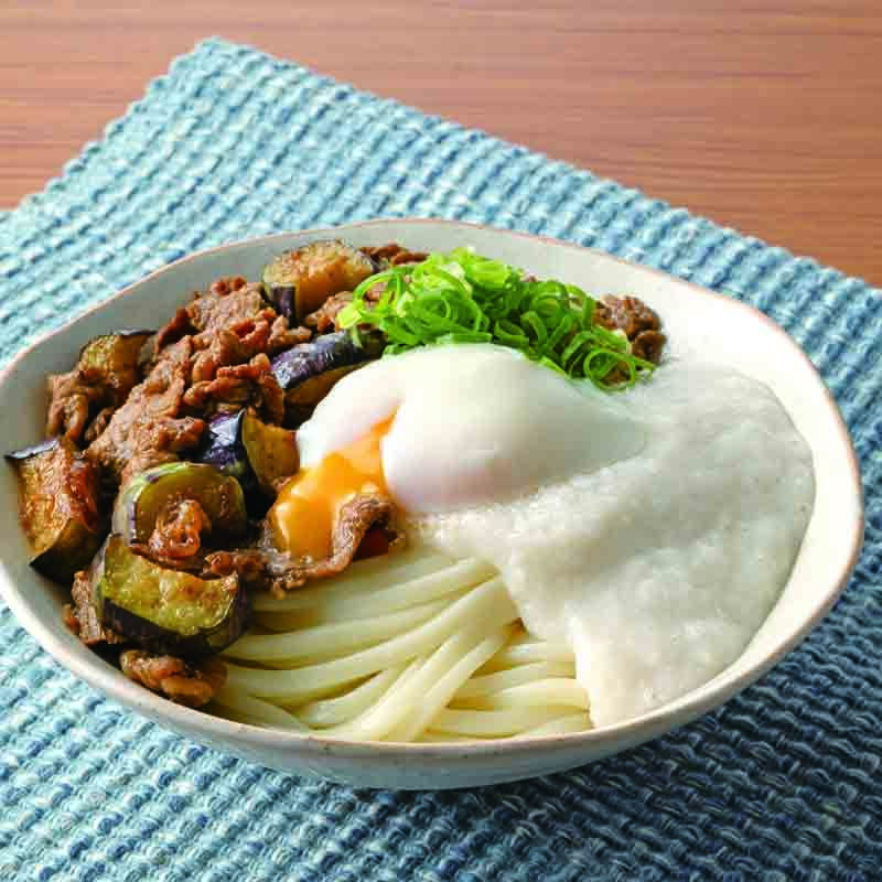 牛肉となすのとろろうどん