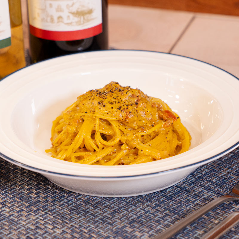 シチリア風のアーモンドのソースのスパゲッティ･トラパネーゼ　