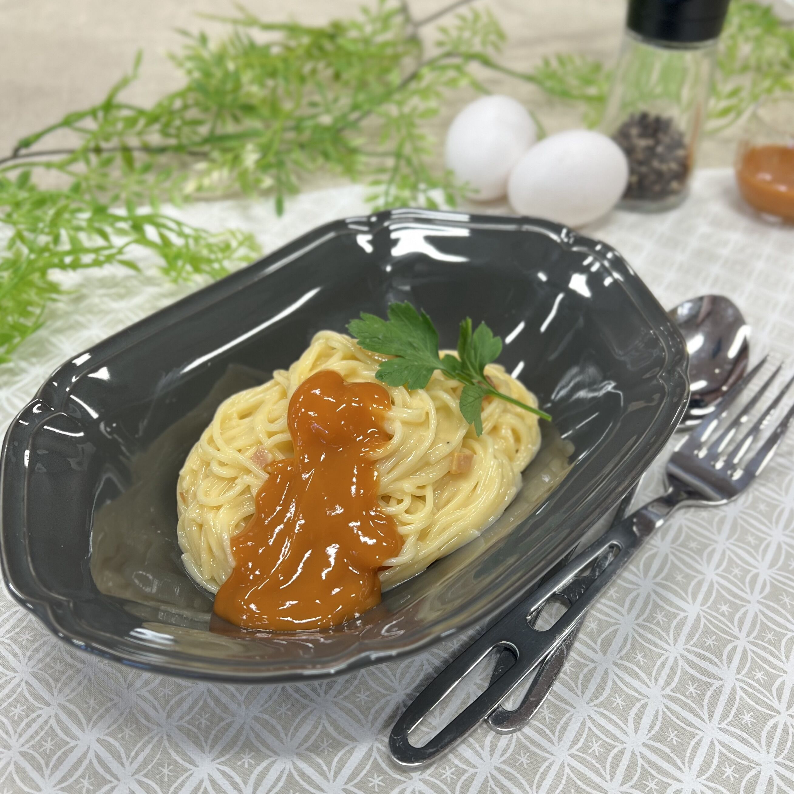【えびソース】えびカルボナーラ