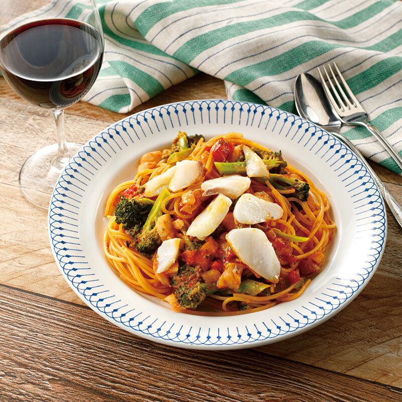 たらのトマトソース・スパゲッティ